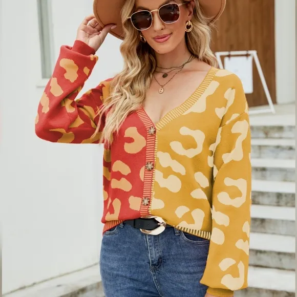 Fierce &amp; Cozy Leopard Dropped Shoulder Cardigan