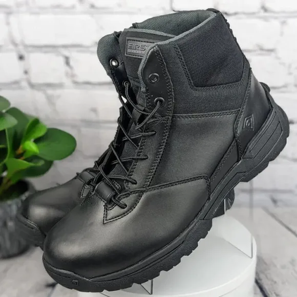 First Tactical leather boots, 9.5D M, 6&quot; zip, duty, work, range, first responder