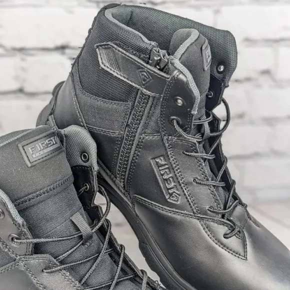 First Tactical leather boots, 9.5D M, 6&quot; zip, duty, work, range, first responder