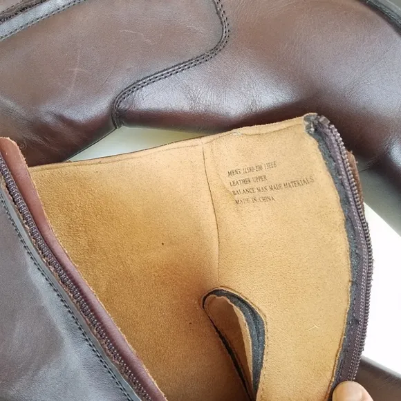 FLORSHEIM Men's Ankle Leather Boots Medfield Midtown Cognac Almond Toe 13 EEE