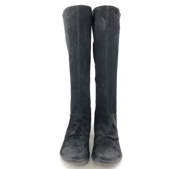 Fly London Black Leather Knee High Tall Boots EUR 37
