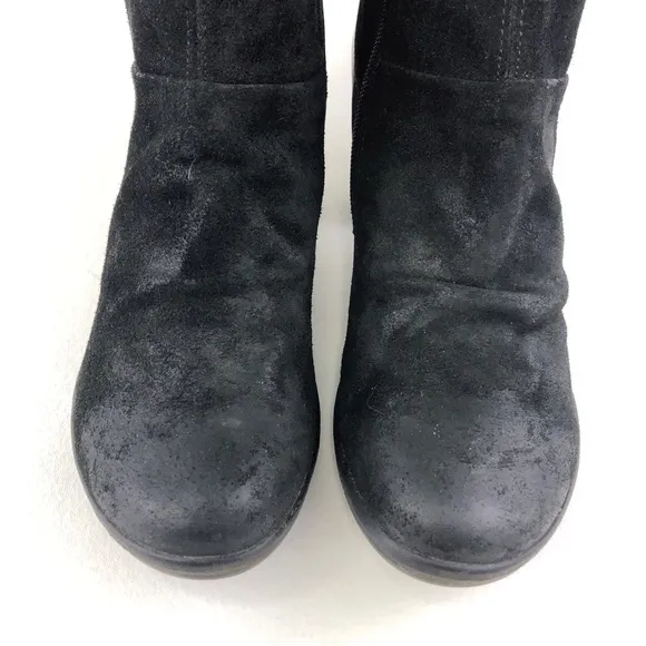 Fly London Black Leather Knee High Tall Boots EUR 37