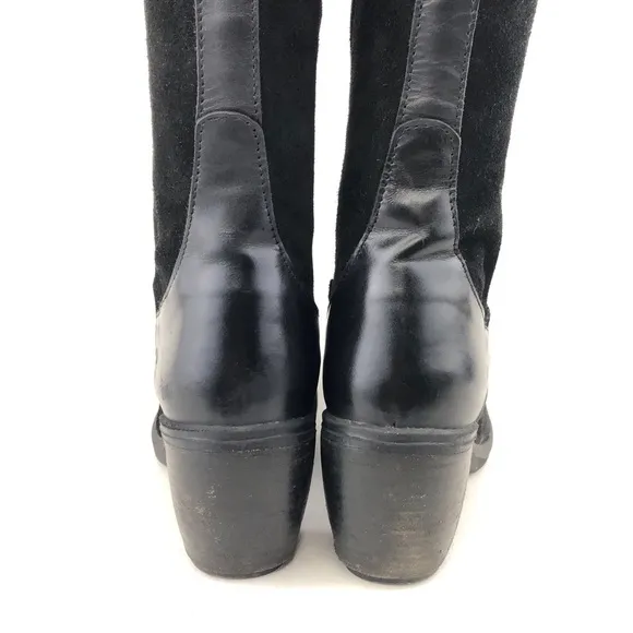 Fly London Black Leather Knee High Tall Boots EUR 37