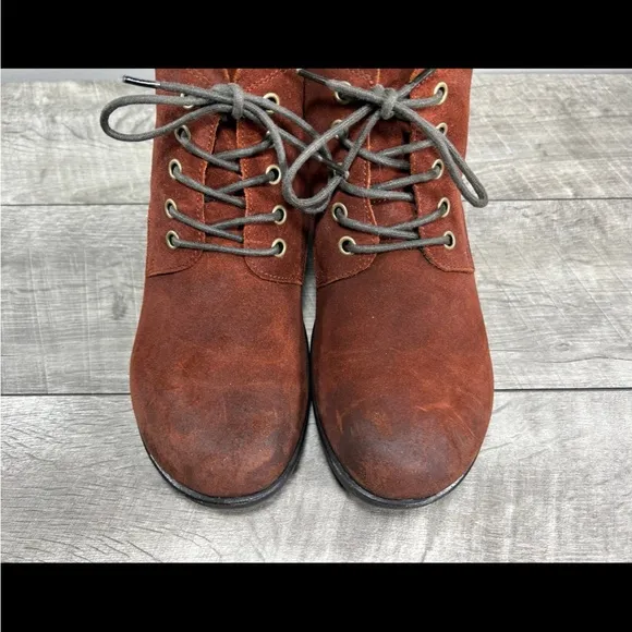 Fly London Nilofly P143780017 Womens Orange Suede Leather Mid Boots Booties 10.5