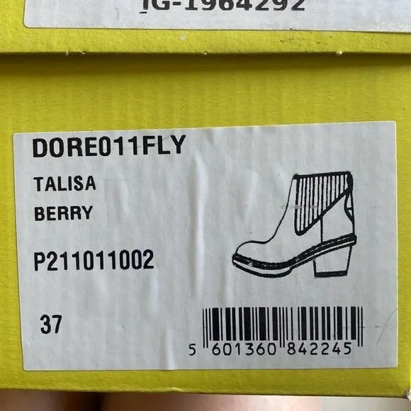Fly London Women's Doreo 11 Fly Ankle Boots Berry Talisa Size 37