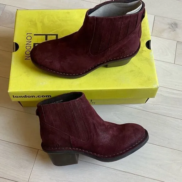 Fly London Women's Doreo 11 Fly Ankle Boots Berry Talisa Size 37
