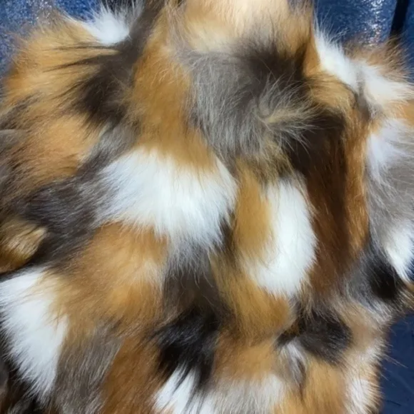 🎊Fox Fur Vest with Faux Leather Fringes🎊