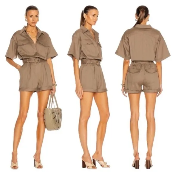 FRAME Arie Belted Utility Romper Size XS