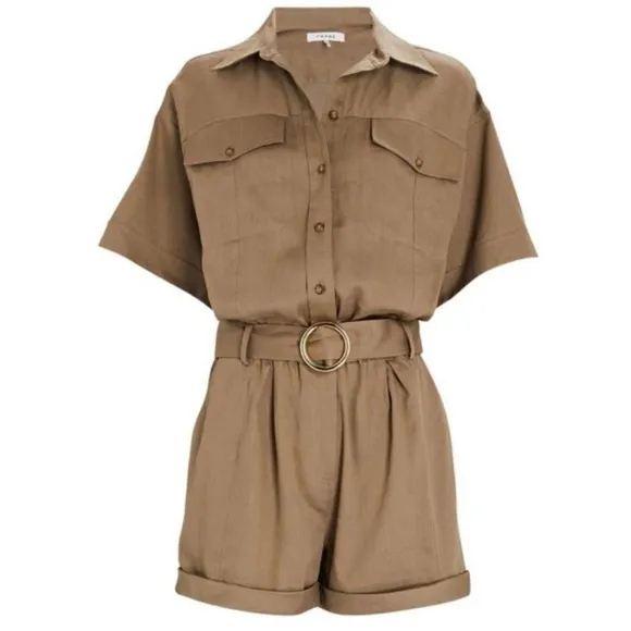 FRAME Arie Belted Utility Romper Size XS
