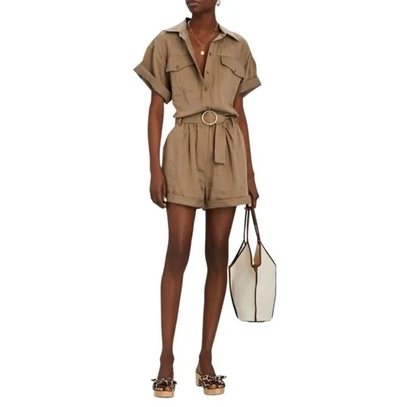 FRAME Arie Belted Utility Romper Size XS