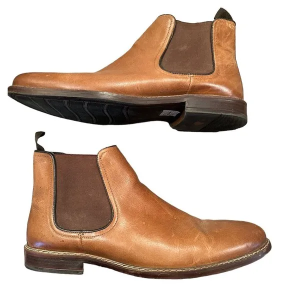 Franco Fortini Men's Trevor Chelsea Leather Ankle Boots Size 13 EUC‎