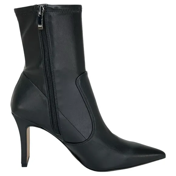 Franco Sarto Avana Black Faux Leather Womens Sock Ankle Boots Size 8.5M