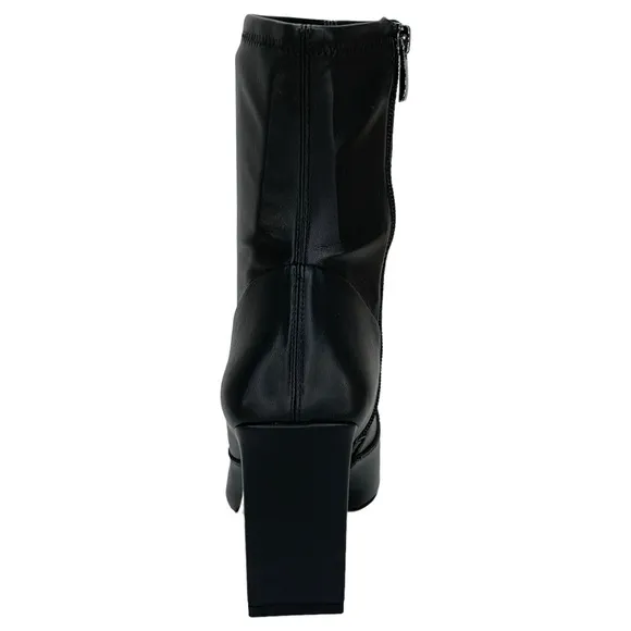 Franco Sarto Avana Black Faux Leather Womens Sock Ankle Boots Size 8.5M
