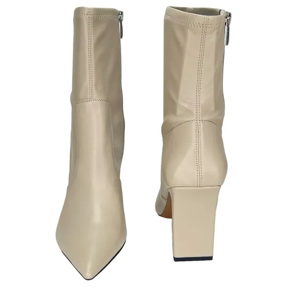 Franco Sarto Avana Cream Faux Leather Womens Sock Ankle Boots Size 9.5M