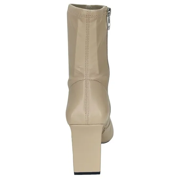 Franco Sarto Avana Cream Faux Leather Womens Sock Ankle Boots Size 9.5M