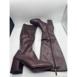 Franco Sarto Tribute Women's Faux Leather Square Toe Knee High Boots Size 9 NIB