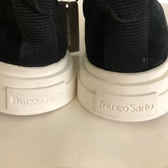 Franco Sarto Women’s Allie Suede Leather Faux Fur Ankle Sneakers Bootie Size 10M