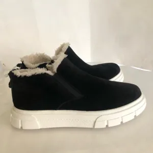 Franco Sarto Women’s Allie Suede Leather Faux Fur Ankle Sneakers Bootie Size 10M
