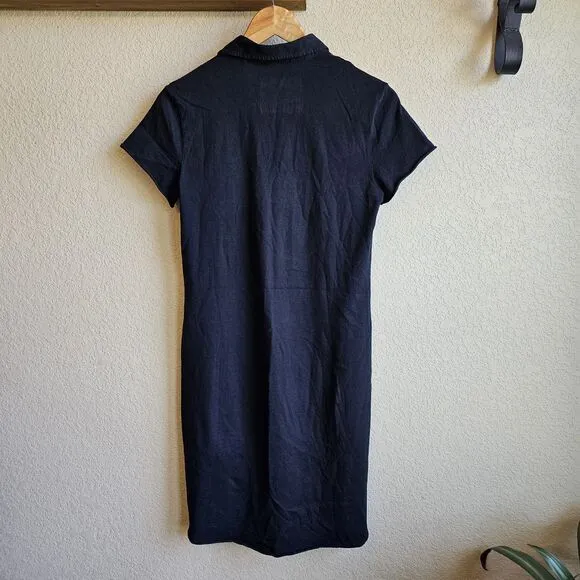 Frank &amp; Eileen Lauren Dress XS Black Cotton Polo