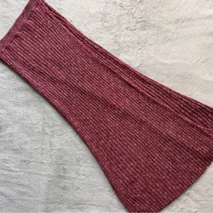 Free People Better Days Ribbed Knit Midi Pull-On Stretchy Sweater Skirt Maroon