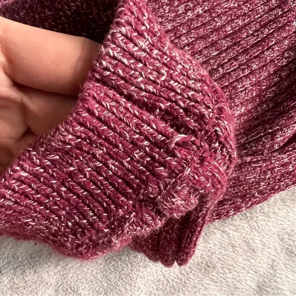 Free People Better Days Ribbed Knit Midi Pull-On Stretchy Sweater Skirt Maroon