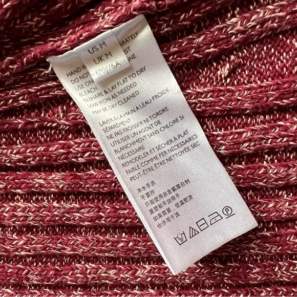 Free People Better Days Ribbed Knit Midi Pull-On Stretchy Sweater Skirt Maroon