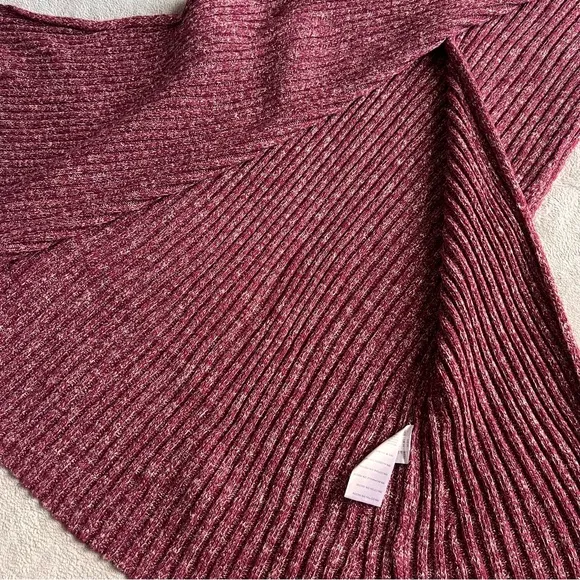Free People Better Days Ribbed Knit Midi Pull-On Stretchy Sweater Skirt Maroon