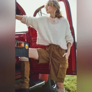 Free People Charli Wool Longline Cargo Shorts