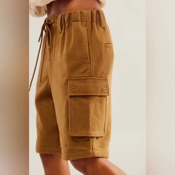 Free People Charli Wool Longline Cargo Shorts
