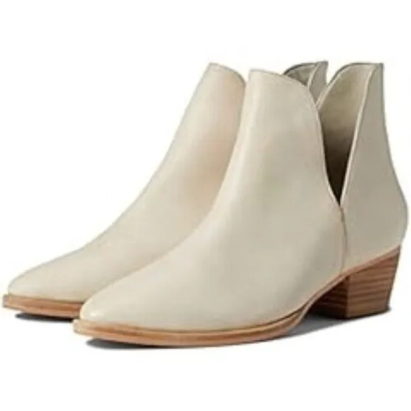 Free People Charm Double V Ankle Boot Ecru/Bone Leather Size 39.5/ US 9.…