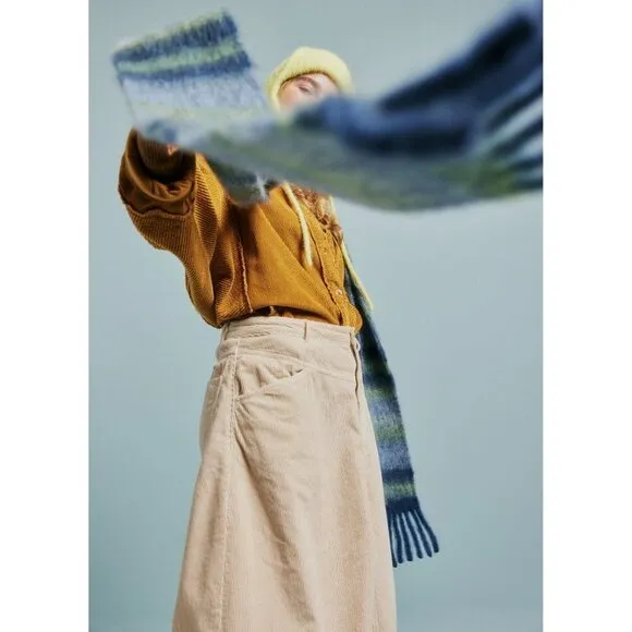 FREE PEOPLE Come As You Are Cord Maxi Skirt / Beechwood NEW!