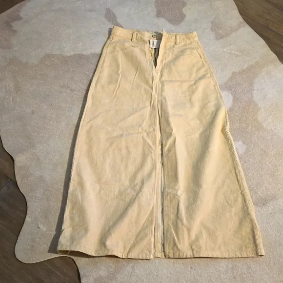 FREE PEOPLE Come As You Are Cord Maxi Skirt / Beechwood NEW!