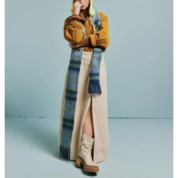 FREE PEOPLE Come As You Are Cord Maxi Skirt / Beechwood NEW!