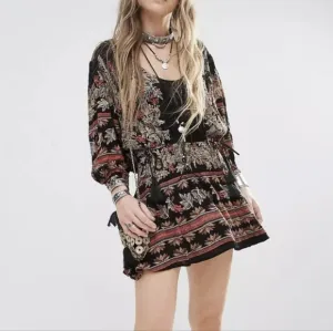 Free People Dress Moonlight Drive Bohemian Black Midi Women’s XS