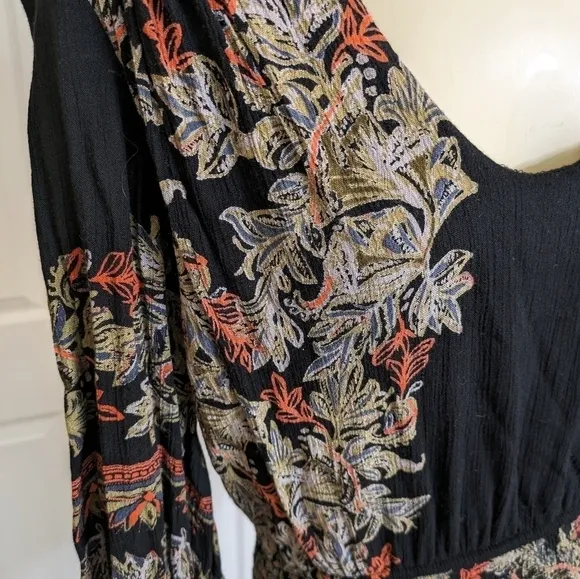 Free People Dress Moonlight Drive Bohemian Black Midi Women’s XS