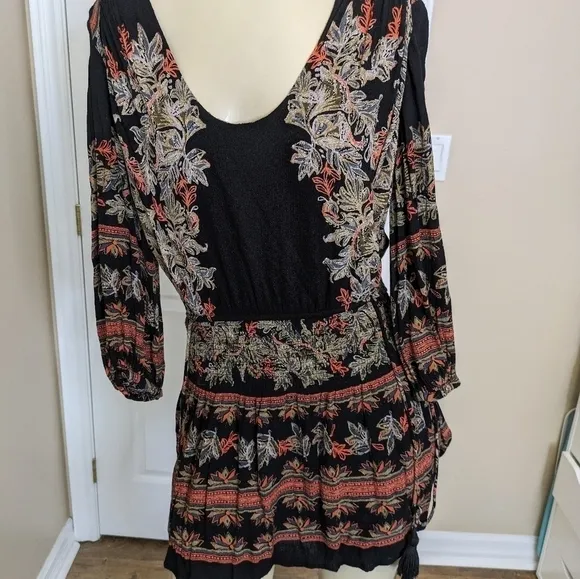 Free People Dress Moonlight Drive Bohemian Black Midi Women’s XS