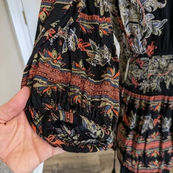 Free People Dress Moonlight Drive Bohemian Black Midi Women’s XS