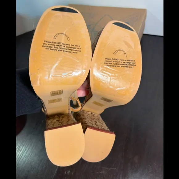 Free People Fahn Jute Platform Strappy Sandal Heels Tan Size 9