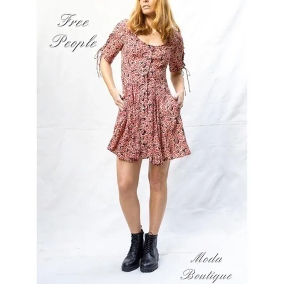 Free People flower mini dress
