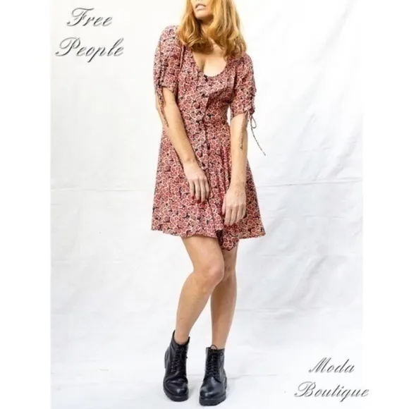 Free People flower mini dress