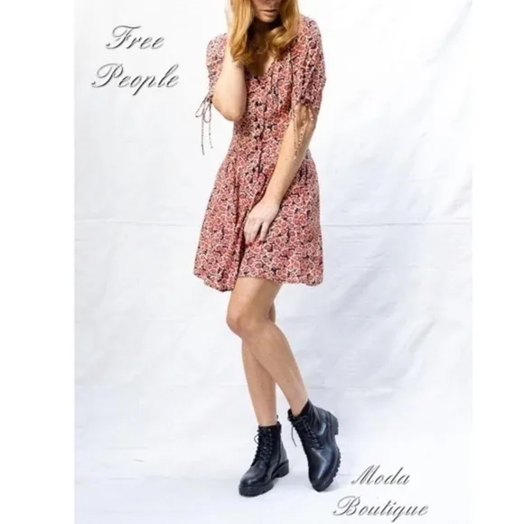 Free People flower mini dress