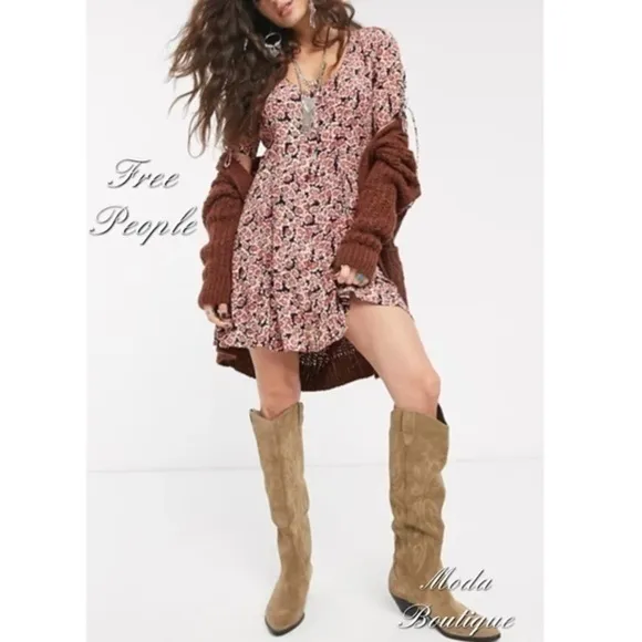 Free People flower mini dress