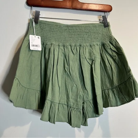 Free People FP One Mexico City Embroidered Ruffles Shorts XS