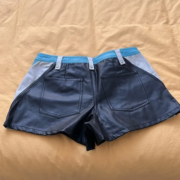 Free People Full Throttle Leather Motto Shorts