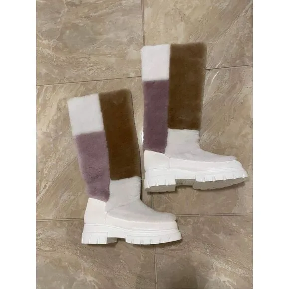 Free  People Happy Thoughts Faux Fur Boots Size 39.5