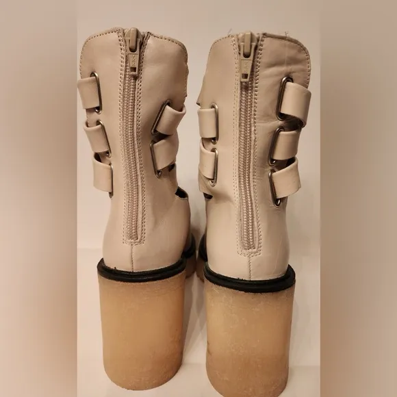 Free People Jesse Women's Cutout Boots In Ivory Size 8.5/39