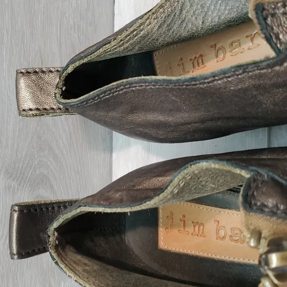 Free People Jim Barnier Womens Boho Leather Moto Heels shoes sz 9.5 USA