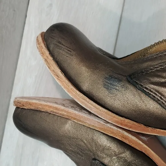 Free People Jim Barnier Womens Boho Leather Moto Heels shoes sz 9.5 USA