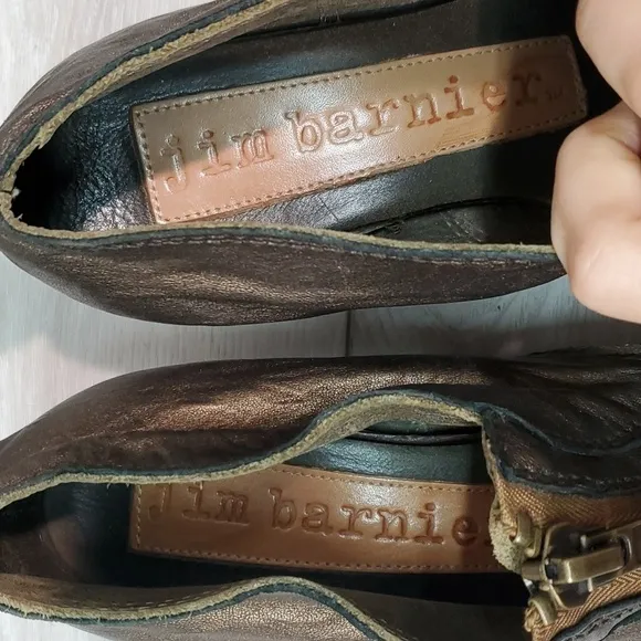 Free People Jim Barnier Womens Boho Leather Moto Heels shoes sz 9.5 USA