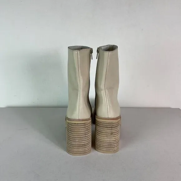 Free People NWOB Women's Ivory Leather Ruby Platform Boot Size 38.5